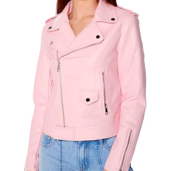 romantic or whatever babie pink moto jacket Medium - Picture 2 of 3